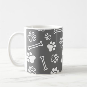Haustiere - Katzen- oder Hundeband - Fußabdruck un Kaffeetasse