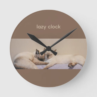 Haustiere siamesische Katzen Runde Wanduhr