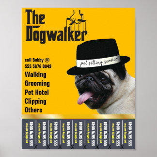 Haustiere Sitzen 🐾 Dogvater Dog Walker vertrauens Poster