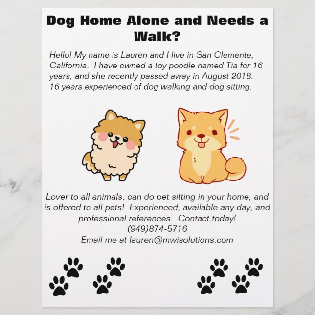 Haustiere sitzen und Hunde laufen Flyer (Vorne)