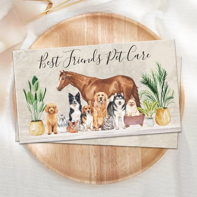 Haustiere Sitzende Katze Pferd Elegante Tiere Visitenkarte (Von Creator hochgeladen)