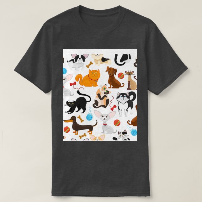 Haustiere und Welpen Haustiere mit Spielzeug Gra T-Shirt (Design vorne)