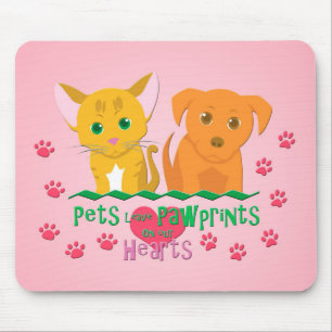 Haustiere Verlassen Pawprints auf unseren Herzen Mousepad