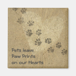 Haustiere verließ Paw Prints auf unseren Herzen Magnet