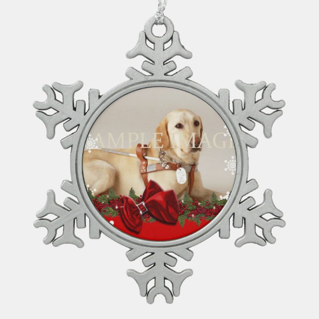HaustiererinnerungsFoto PERSONIFIZIEREN Schneeflocken Zinn-Ornament (Vorderseite)