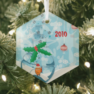 Haustierfisch Weihnachten Paare Foto Ornament Aus Glas