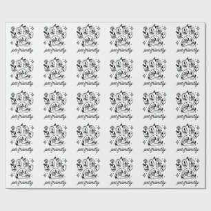 Haustierfreundliche florale Hundpfote Geschenkpapier