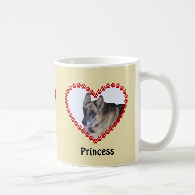 Haustiergedächtnis-individueller Name und Kaffeetasse (Rechts)