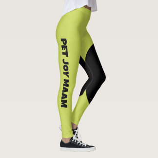 Haustierkatze Mama Name Apfel Grün Schwarz Individ Leggings