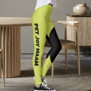 Haustierkatze Mama Name Apfel Grün Schwarz Individ Leggings
