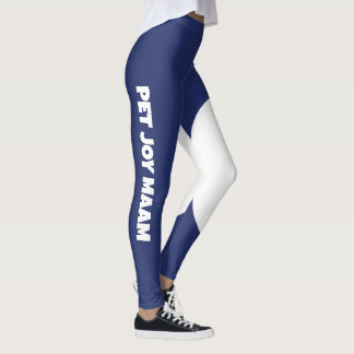 Haustierkatze Mama Name Navy Blau Weiß Individuali Leggings