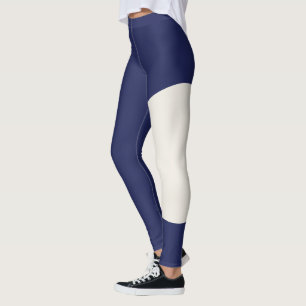 Haustierkatze Mama Navy Blau Einfarbig Elfenbein I Leggings