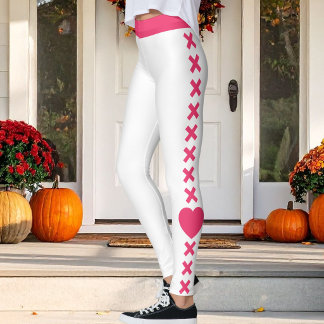 Haustierkatze Mama Weiß Rot-Rosa Muster Weihnachte Leggings