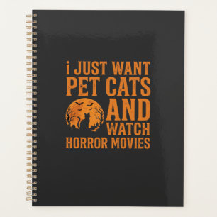 Haustierkatzen Horrorfilme Halloween Design_1 Planer