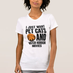 Haustierkatzen Horrorfilme Vintage Halloween-Shirt T-Shirt