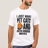 Haustierkatzen Horrorfilme Vintage Halloween-Shirt