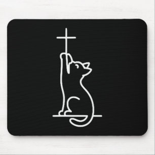 Haustierkatzen lieben Jesus Sei glücklich Katze  Mousepad