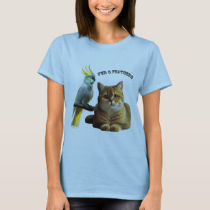 Haustierliebhaber Britisch Kurzhaar Katze & Kakadu T-Shirt