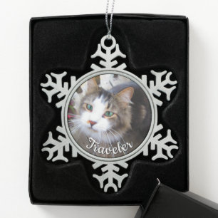 Haustierliebhaber machen sich selbst zu einem ganz schneeflocken Zinn-Ornament