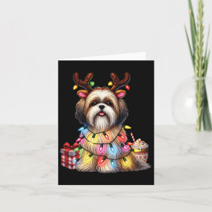 Haustierliebhaber Shih Tzu Hunde Rentiere Geweihe  Karte