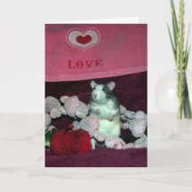 Haustierratte, Darcy, Valentinstagkarte