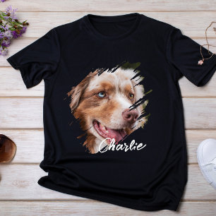 Haustiers einfache moderne Typografie Name und Fot T-Shirt