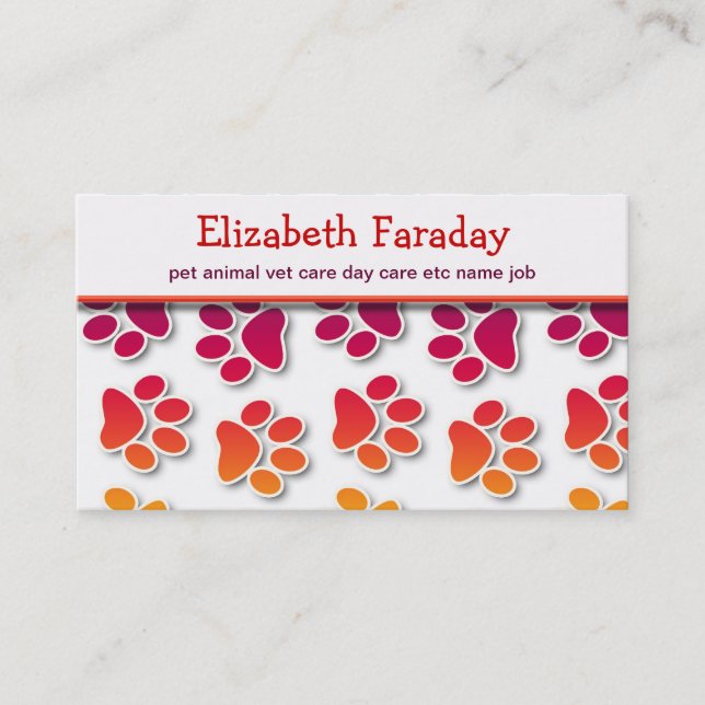 Haustiertier-Visitenkarte Visitenkarte (Vorderseite)