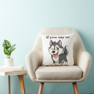 Haustund Kuschel Hund Witziger Zwinkernd Husky Car Kissen