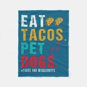 Haustunde essen Tacos Wigglebutts Hund Lustiger Sp Fleecedecke