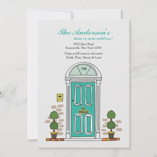 Haustür-bewegliche Mitteilung Einladung (Vorderseite)