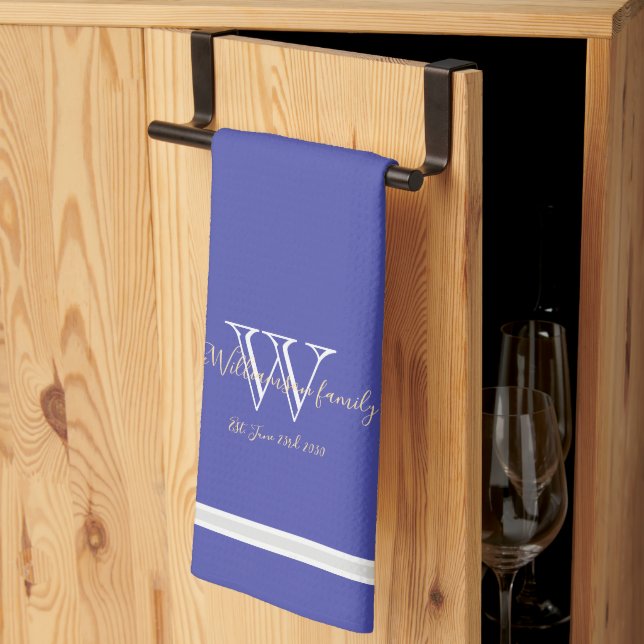 Hauswärmung Geschenke Monogram Familienname Chic B Geschirrtuch (Drittel gefaltet)