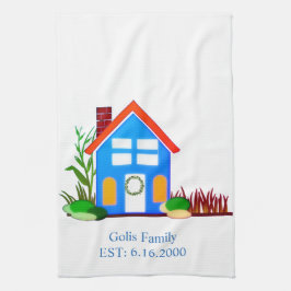 Hauswärmung / Neue Zuhause Familienname Küchentuch