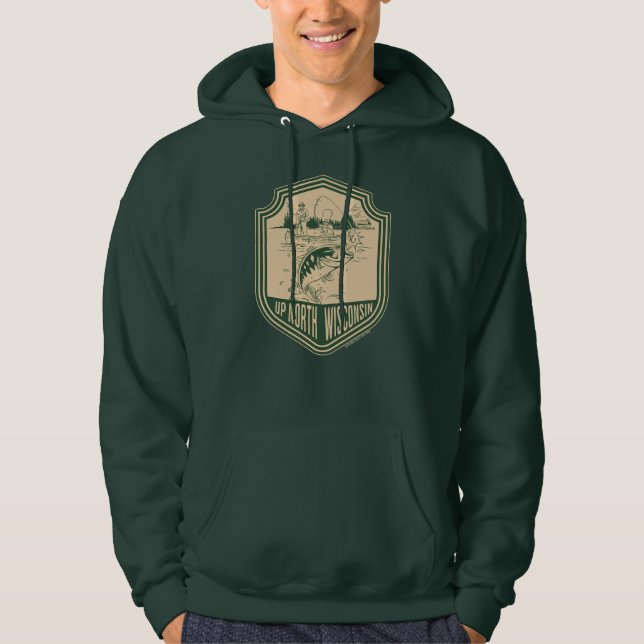 Haut du Wisconsin Nord Badge de pêche (Devant)