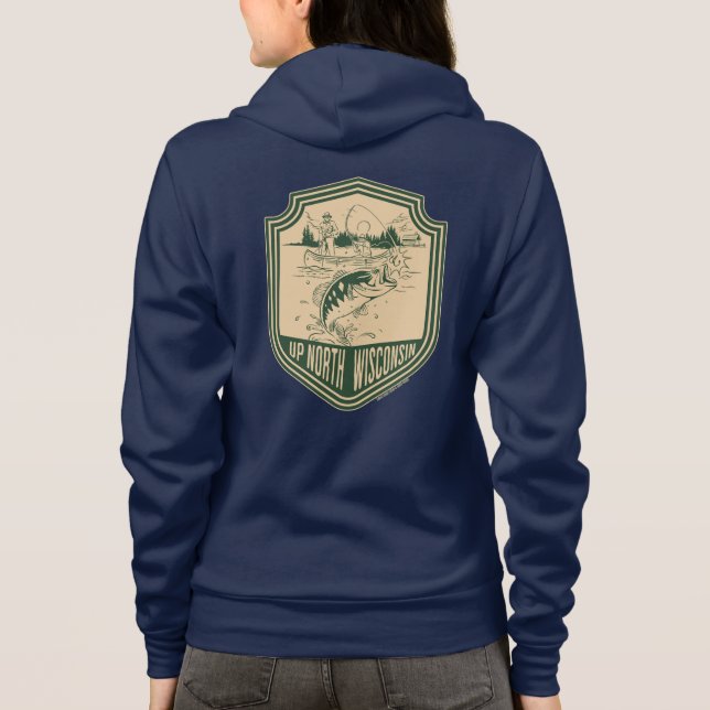 Haut du Wisconsin Nord Badge de pêche (Dos)