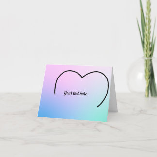 Haut d'un coeur sur une carte pastel