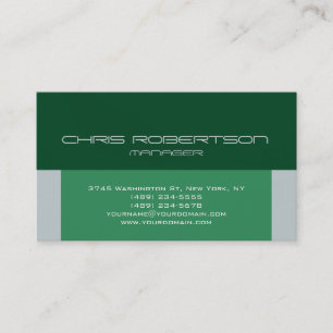 Haut Forest Sea Green Carte de visite contemporain