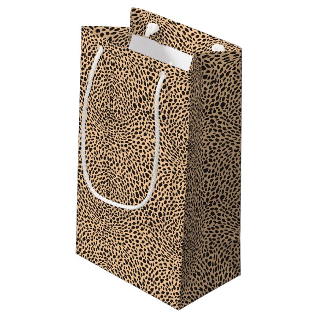 Haut-Geparddekor Kleine Geschenktüte (Rückseite Schrägansicht)