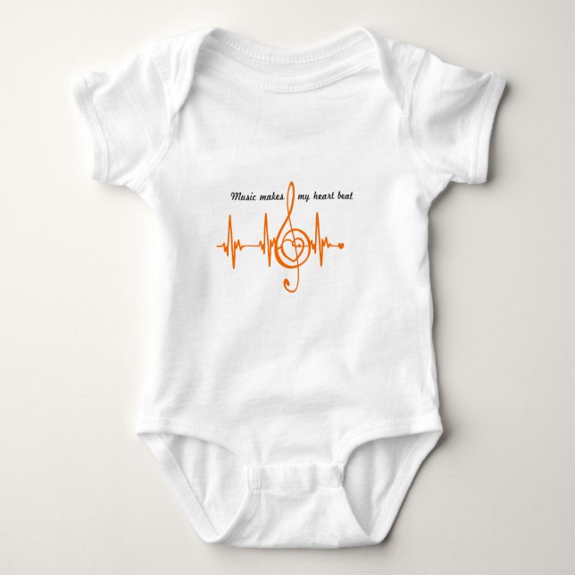 HAUT MUSIC Musikalisches HEART BEAT des Herzens Baby Strampler (Vorderseite)