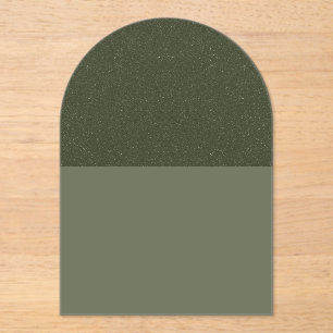 Haut Specké Moss Arc Vert Acrylique Invitation