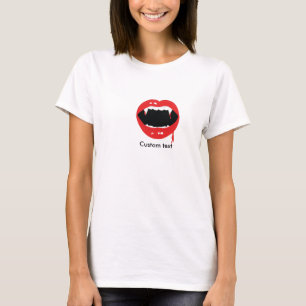 Haut T Shirt Vampire Dents Sang Halloween Goth