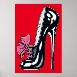 Haut talon avec affiche en arc