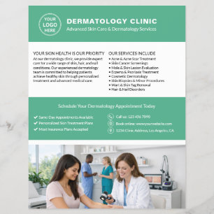 Hautarzt Dermatologie Klinik Logo QR Grün Flyer