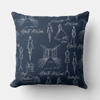 "Haute Atelier Muster" Marineblaue Mode Kissen