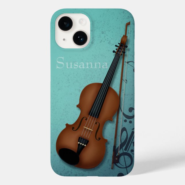 Haute Bohème Violinost Violist Türkis Custom Case-Mate iPhone 14 Hülle (Rückseite)