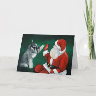 Haute cinq Père Noël carte de vacances de Noël du