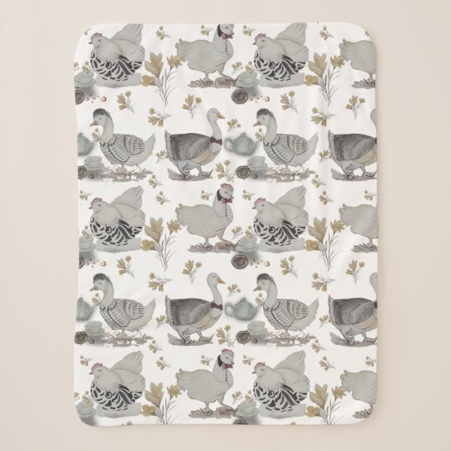 Haute Couture Chicken print Baby Blanket Sherpadecke (Vorderseite)