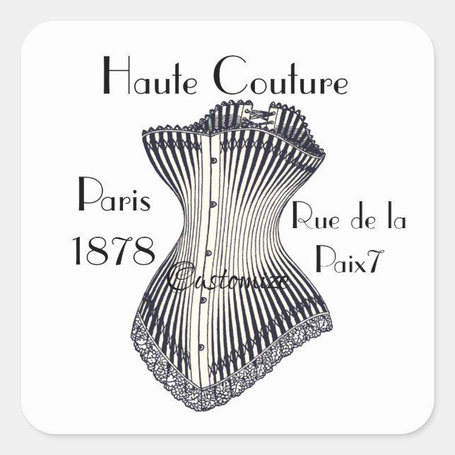 Haute Couture Corset Thunder_Cove Quadratischer Aufkleber (Vorderseite)