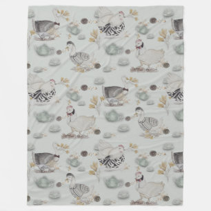 Haute Couture Ducks & Chicken Baby Fleecedecke