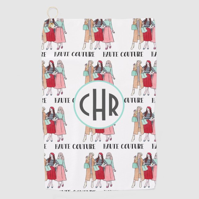 Haute Couture | Mode | Paris | Monogramm Golfhandtuch (Vorderseite)
