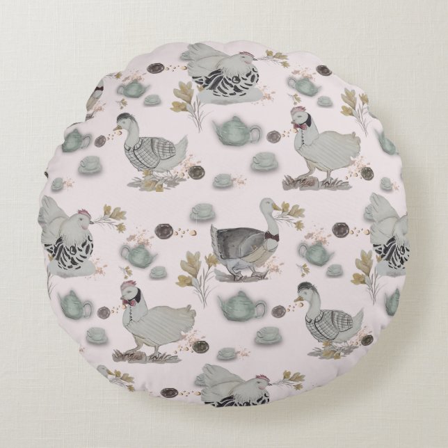 Haute Couture Print Kidsroom Rundes Kissen (Vorderseite)